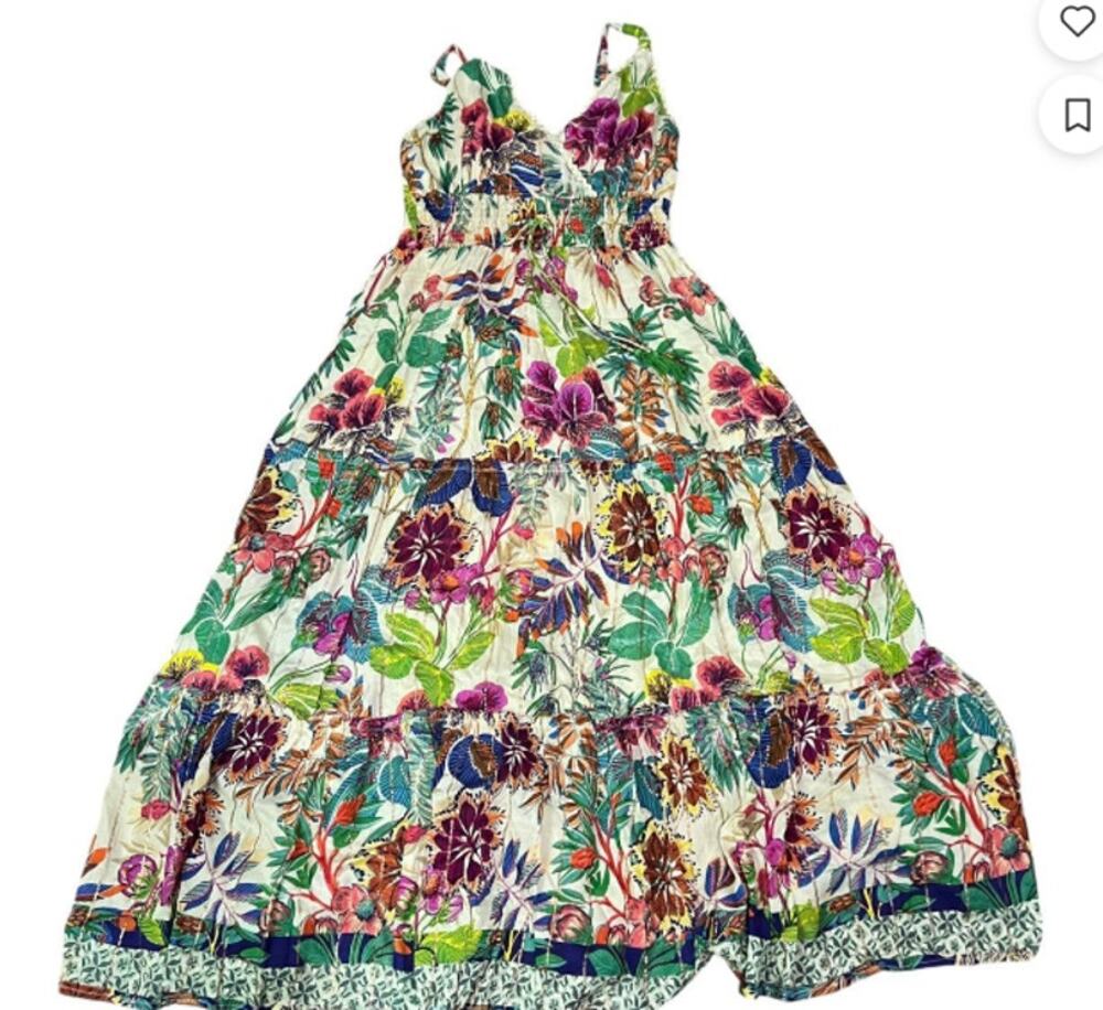 Me 2 Magic Colorful Floral Boho Dress Womens Size Large